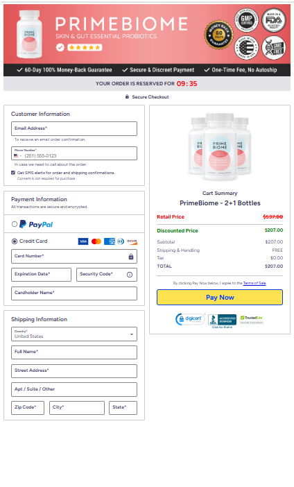 PrimeBiome order page